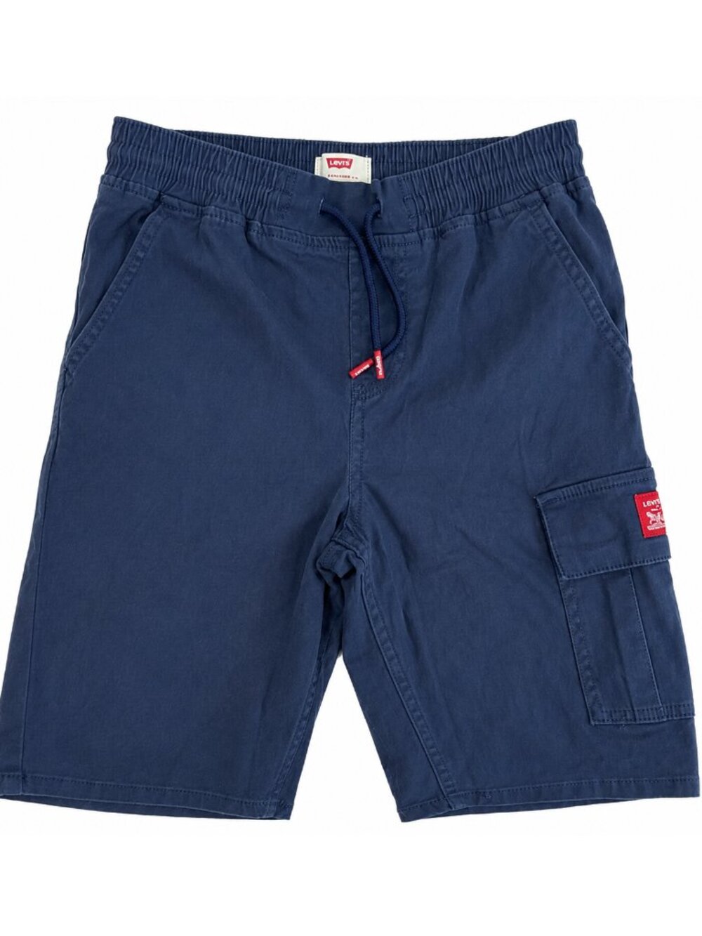 Levi’s Boys Size L 10/12 Navy Cargo Shorts Drawstring Stretch NWOT